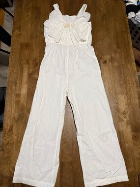 Zara White Eyelet Bow Kids One-Piece